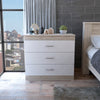 3-Drawer White Dresser