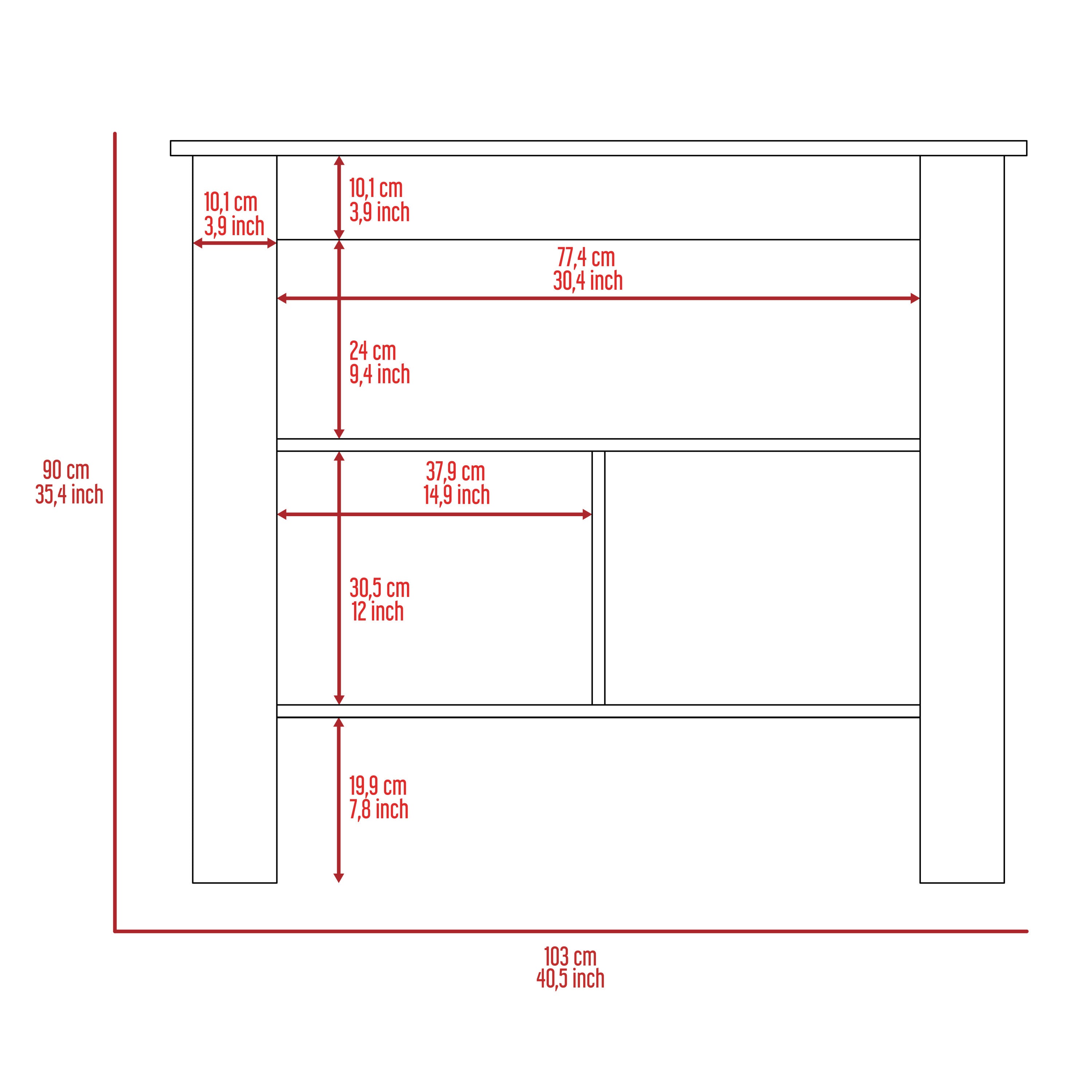 Free Standing Three Shelves Cabinet