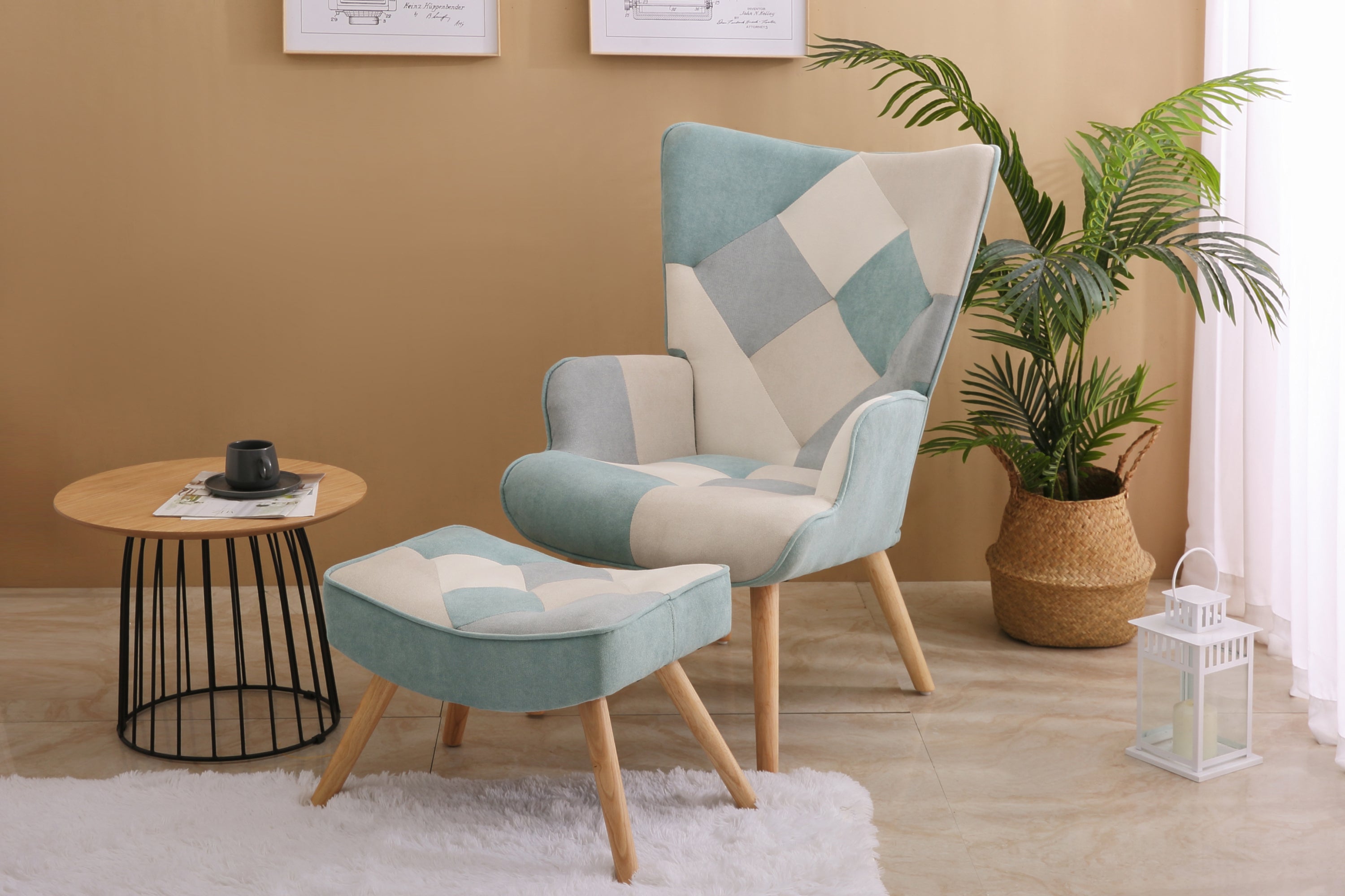 Comfy Side Armchair & Ottoman