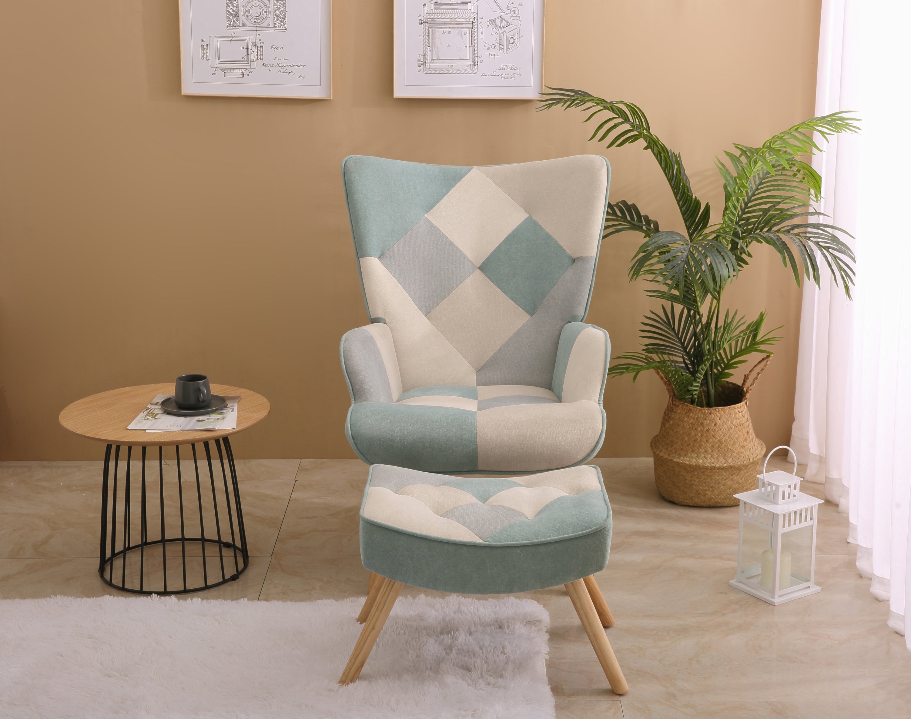 Comfy Side Armchair & Ottoman