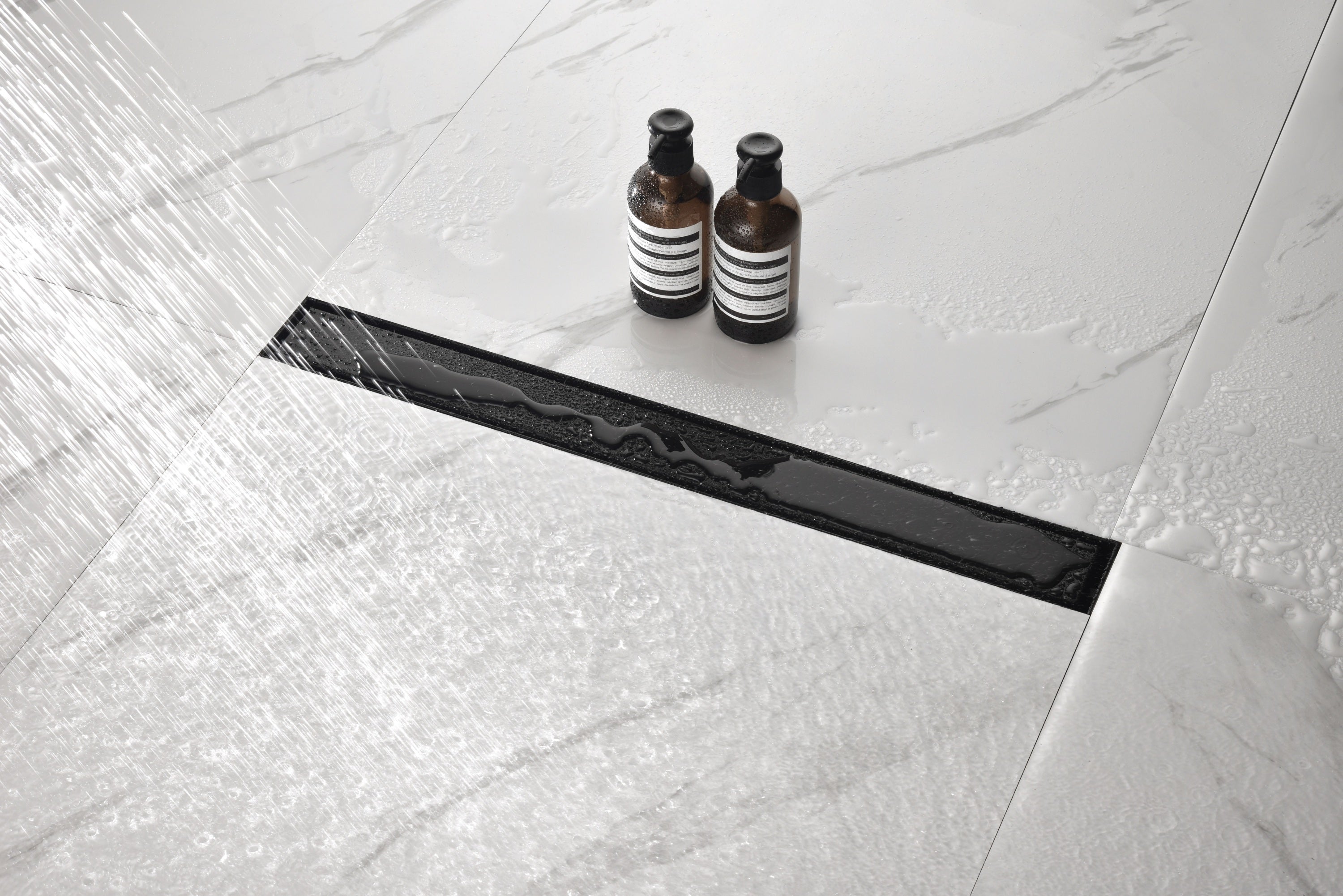 Linear Shower Drain with Removable Pattern Grate