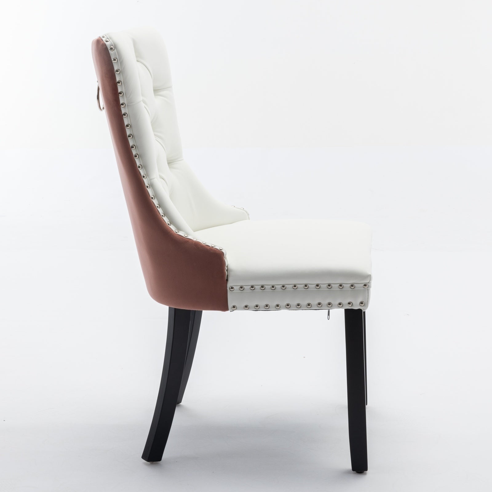 Velvet Upholstered Dining Chair with Wood Legs