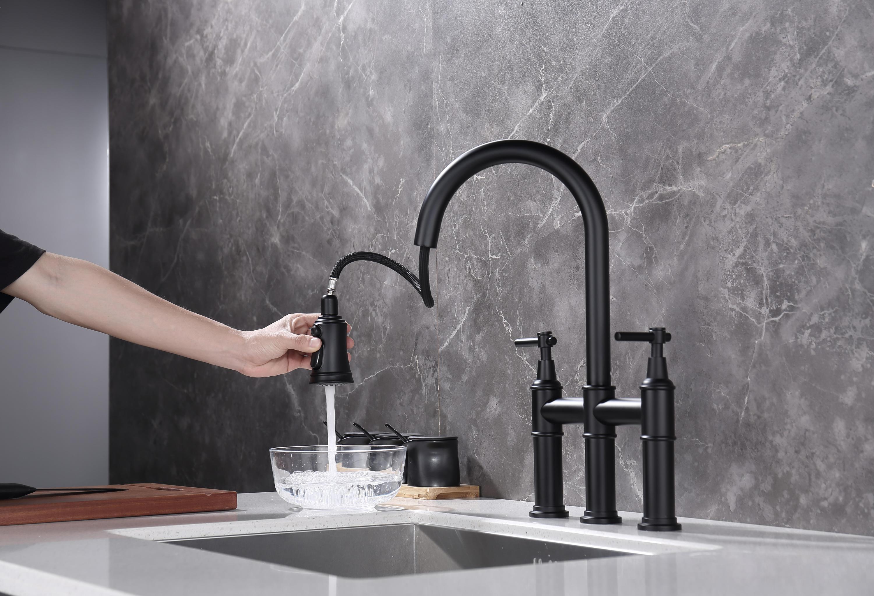 Kitchen Faucet with Pull-Down Sprayhead in Spot