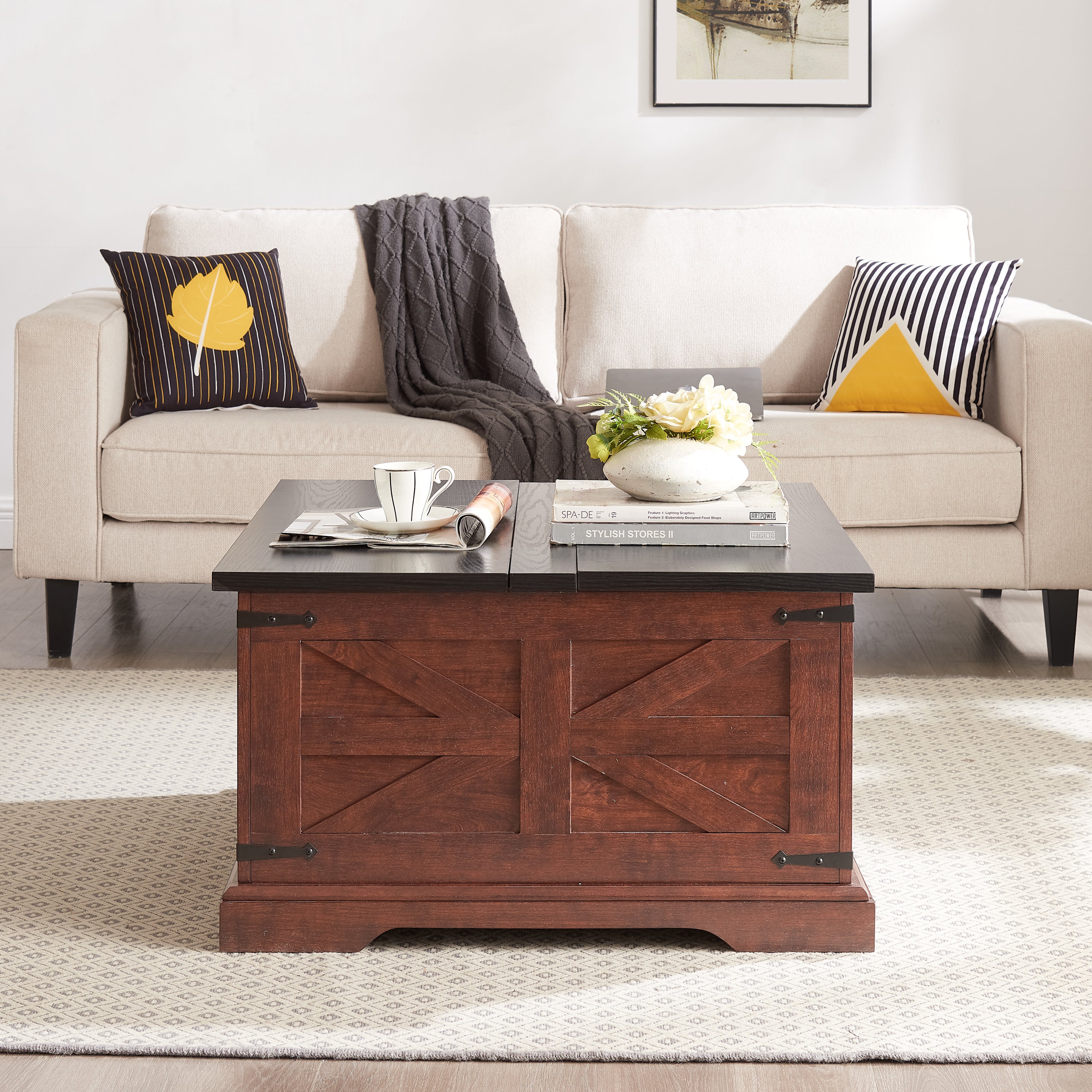 Square Coffee Table with Storage space