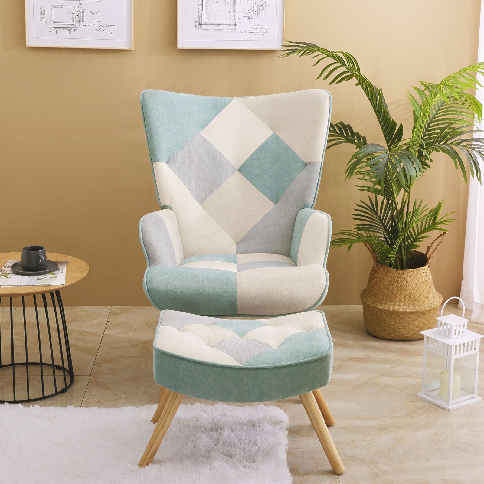 Comfy Side Armchair & Ottoman