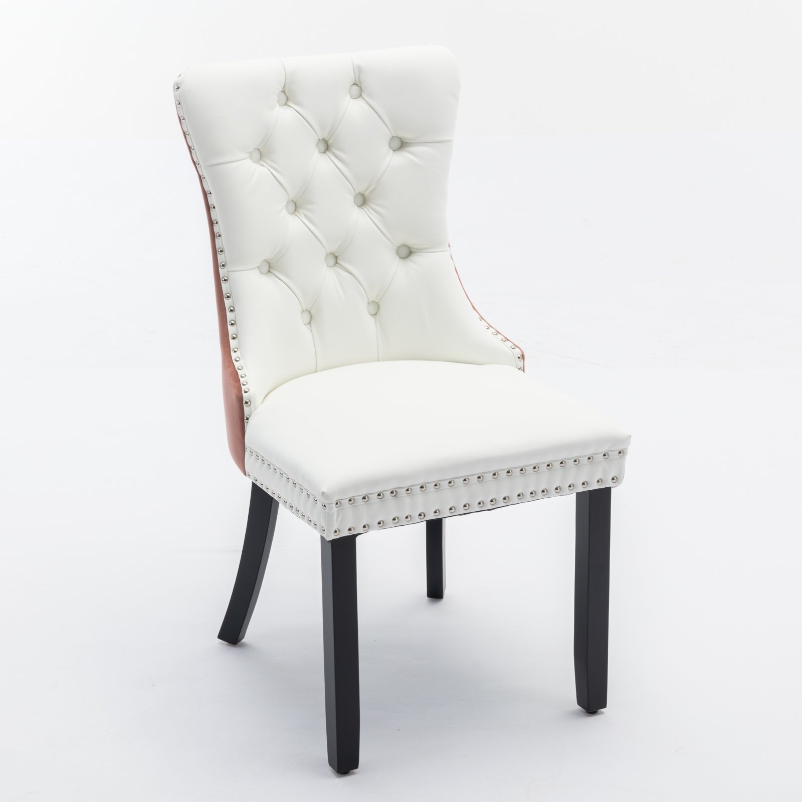 Velvet Upholstered Dining Chair with Wood Legs