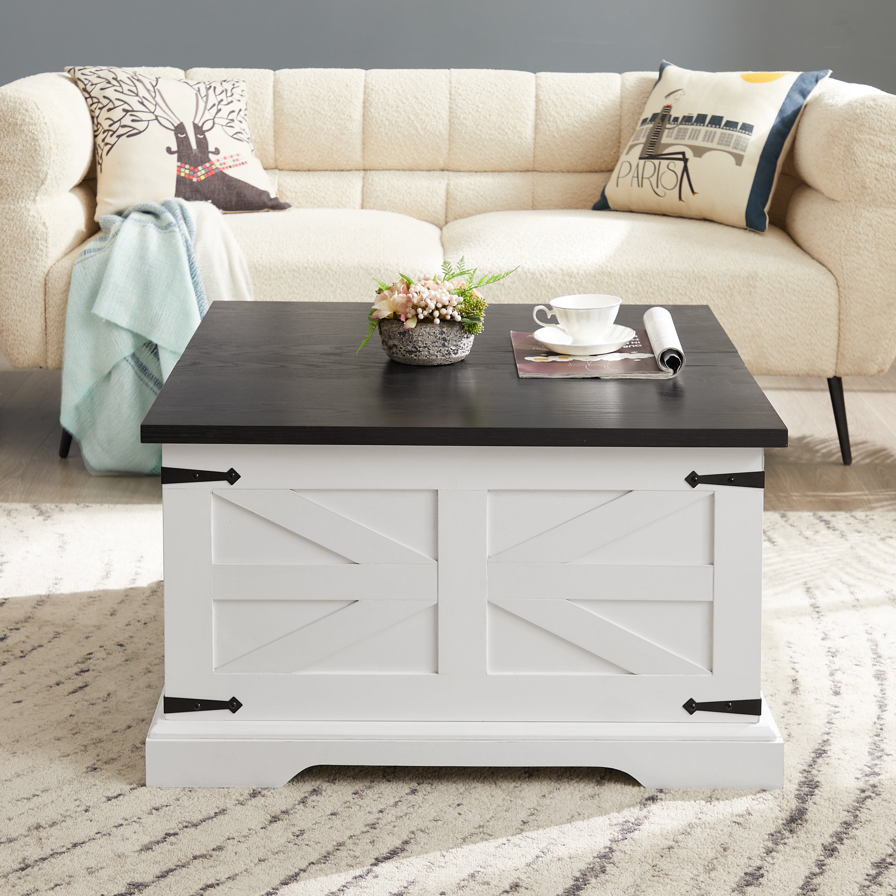 Farmhouse Coffee Table With Storage Space