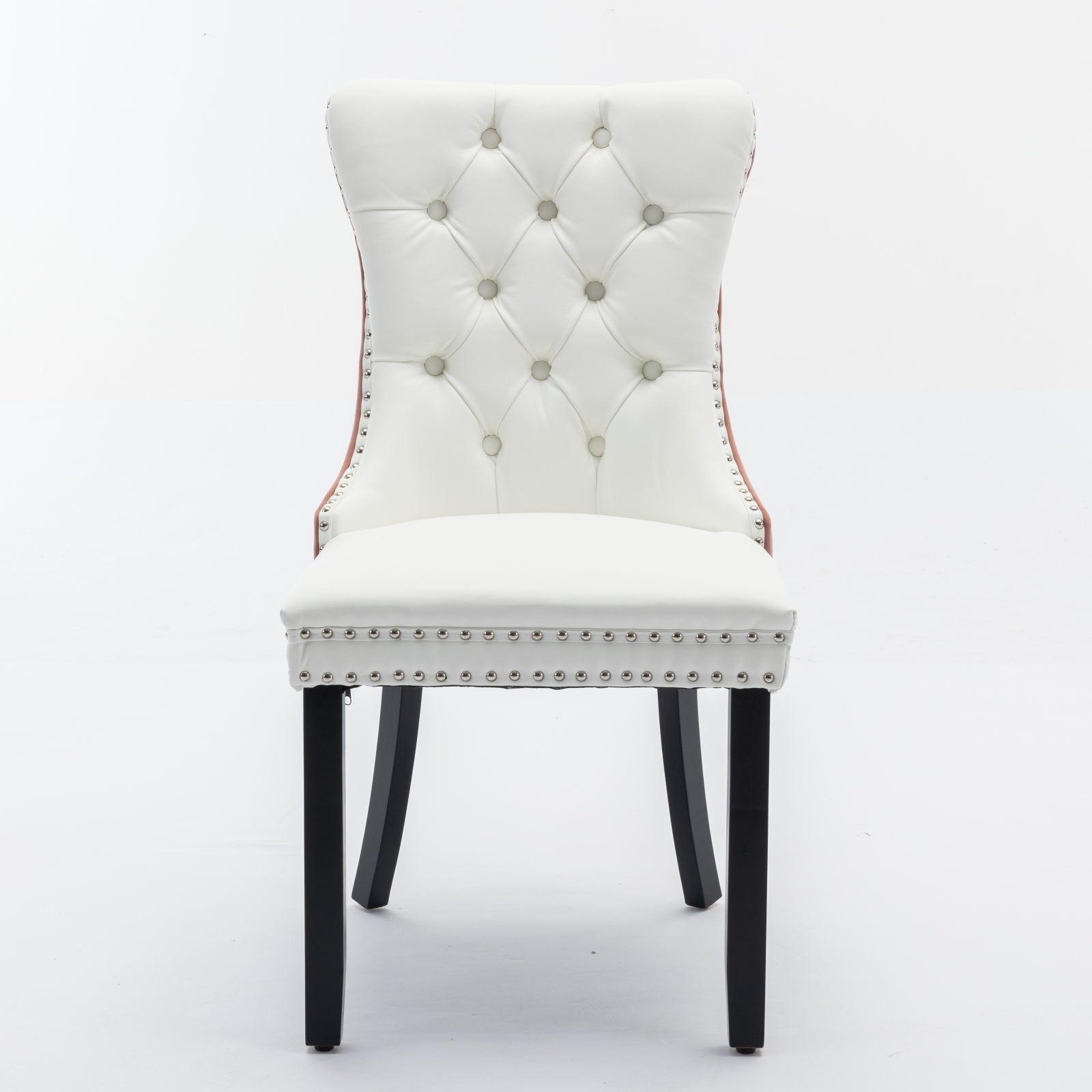 Velvet Upholstered Dining Chair with Wood Legs