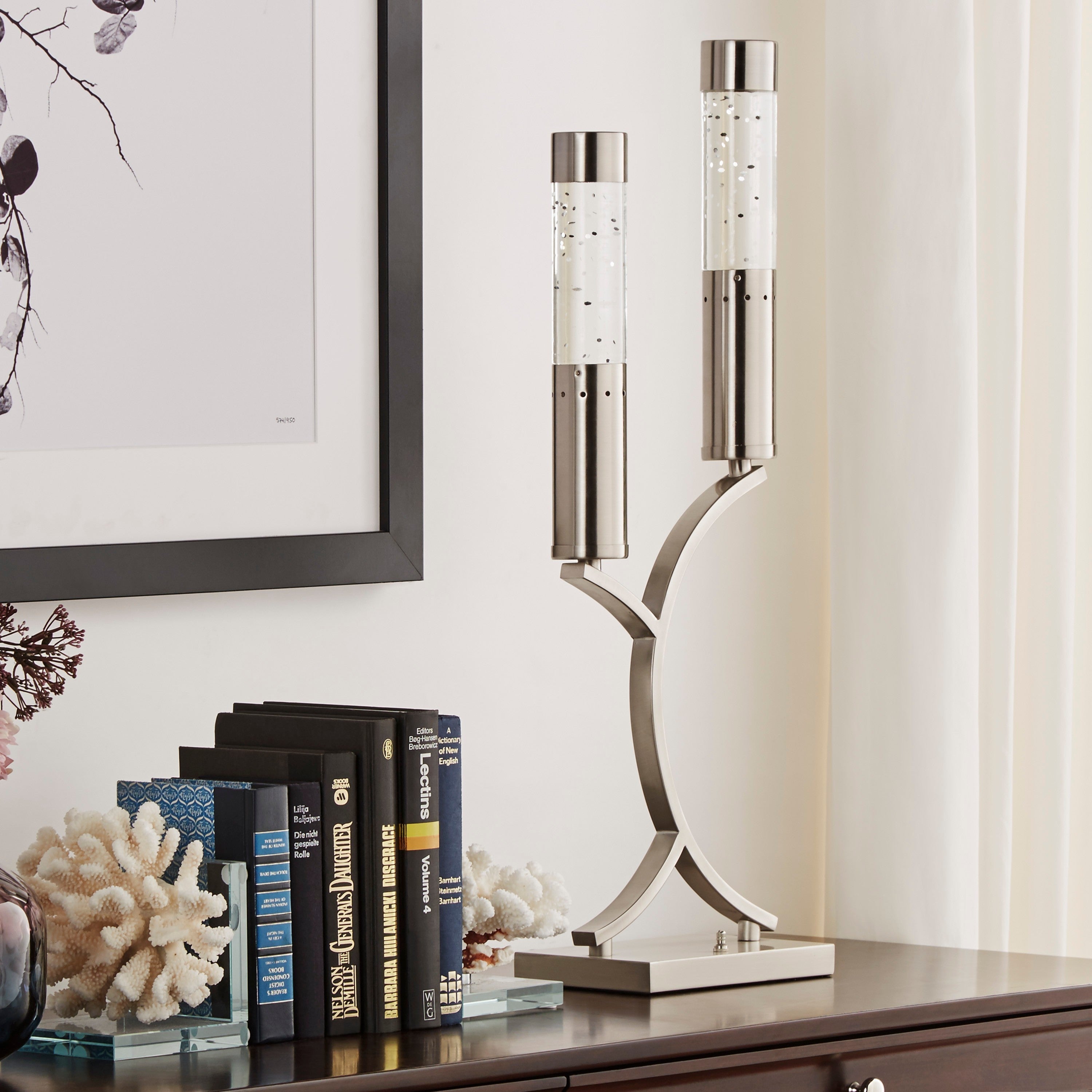 Decorative Nickel Finish Table Lamp