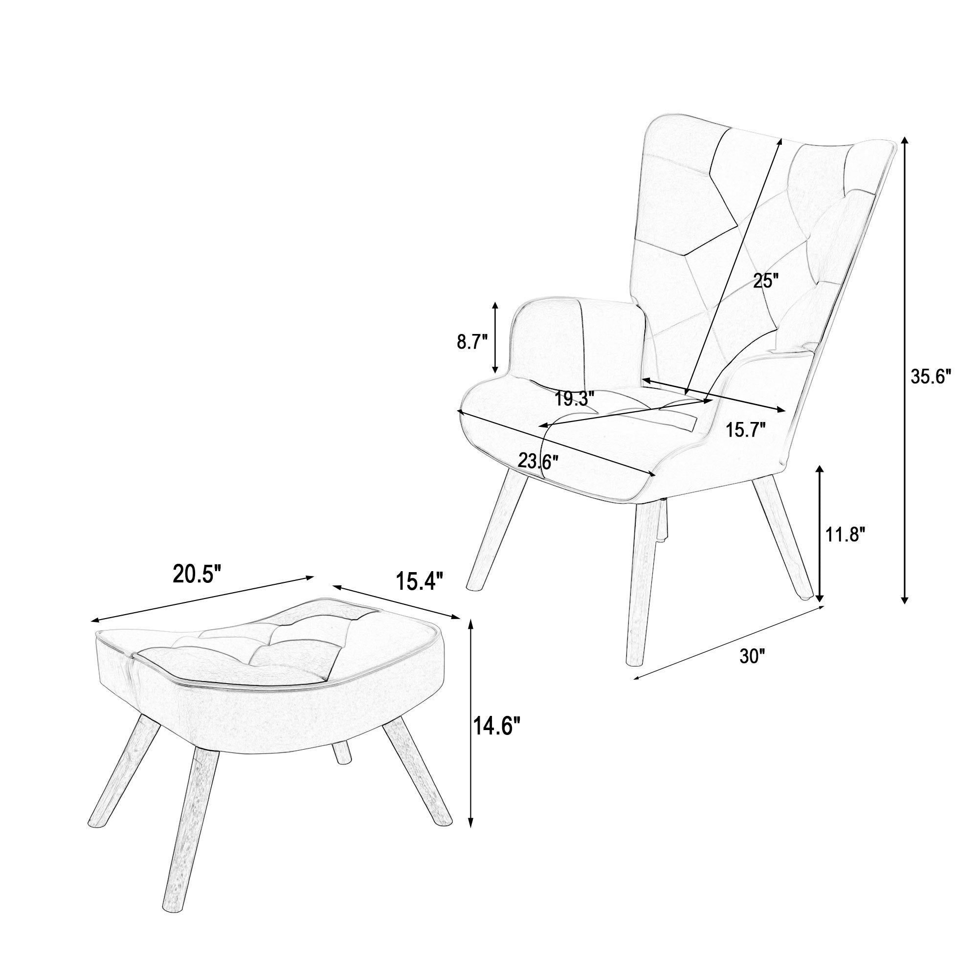 Comfy Side Armchair & Ottoman