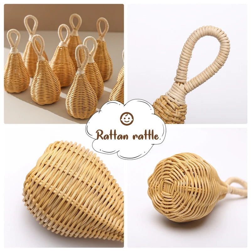 Handmade Rattan Crib Rattles