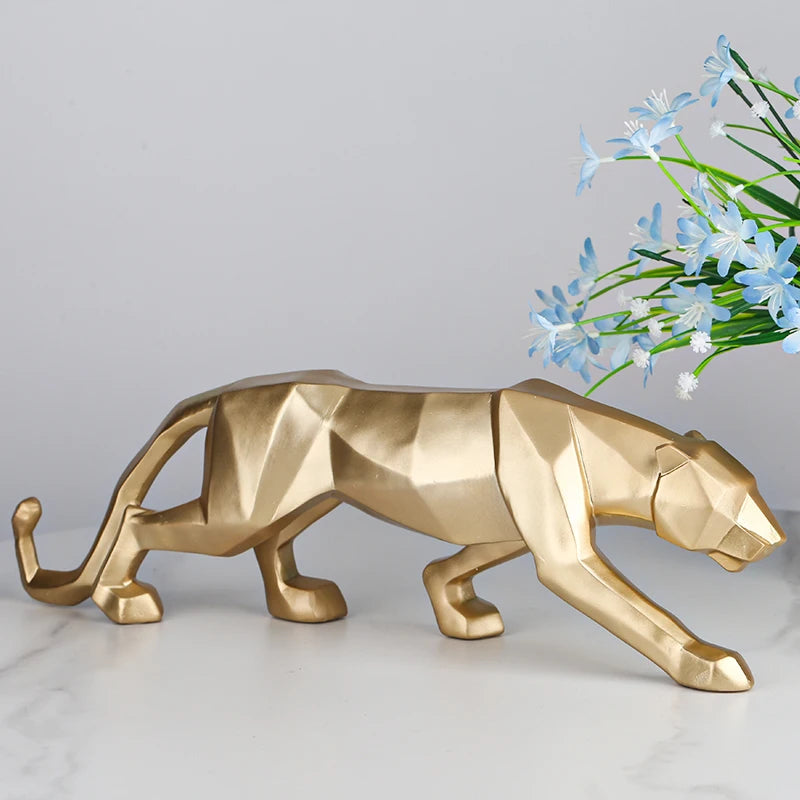 Geometric Abstract Panther Statue