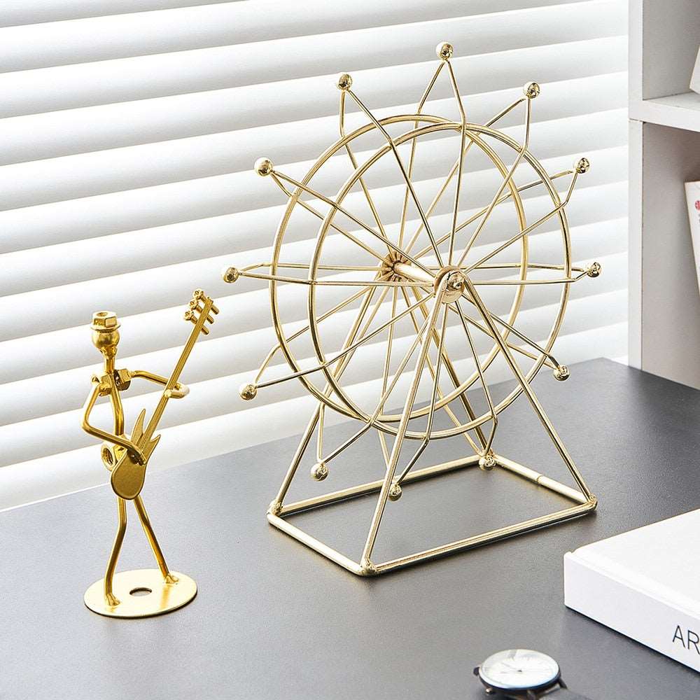 Beautiful golden Rotatable Ferris Wheel