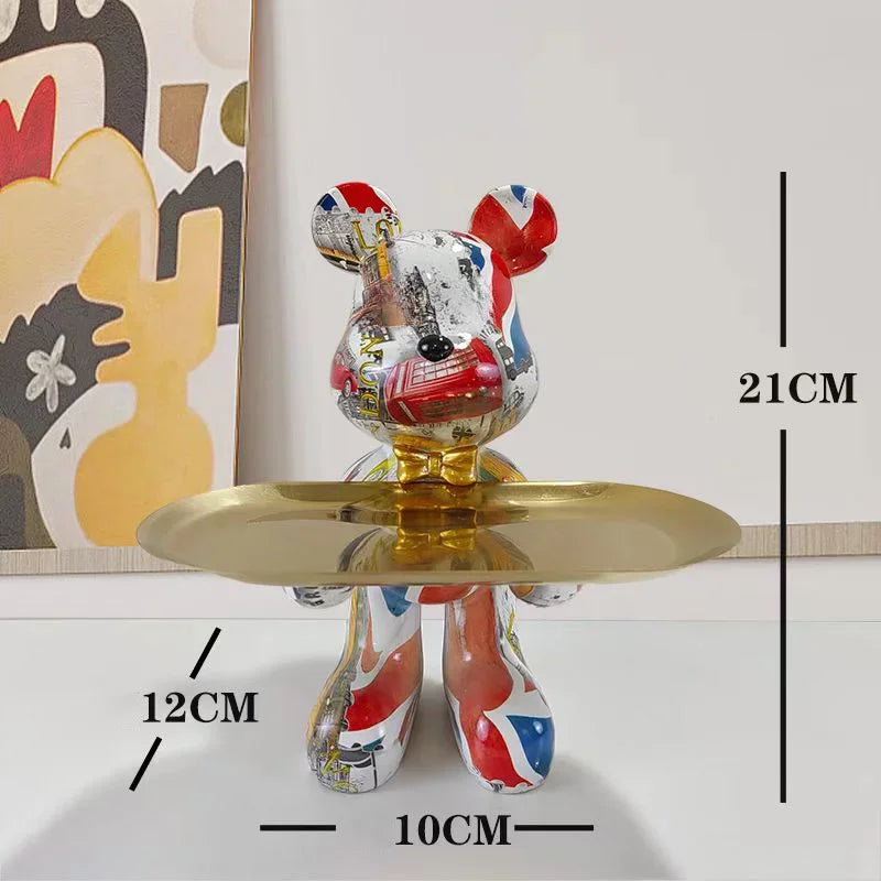 Graffiti Bear Ornament Figurine