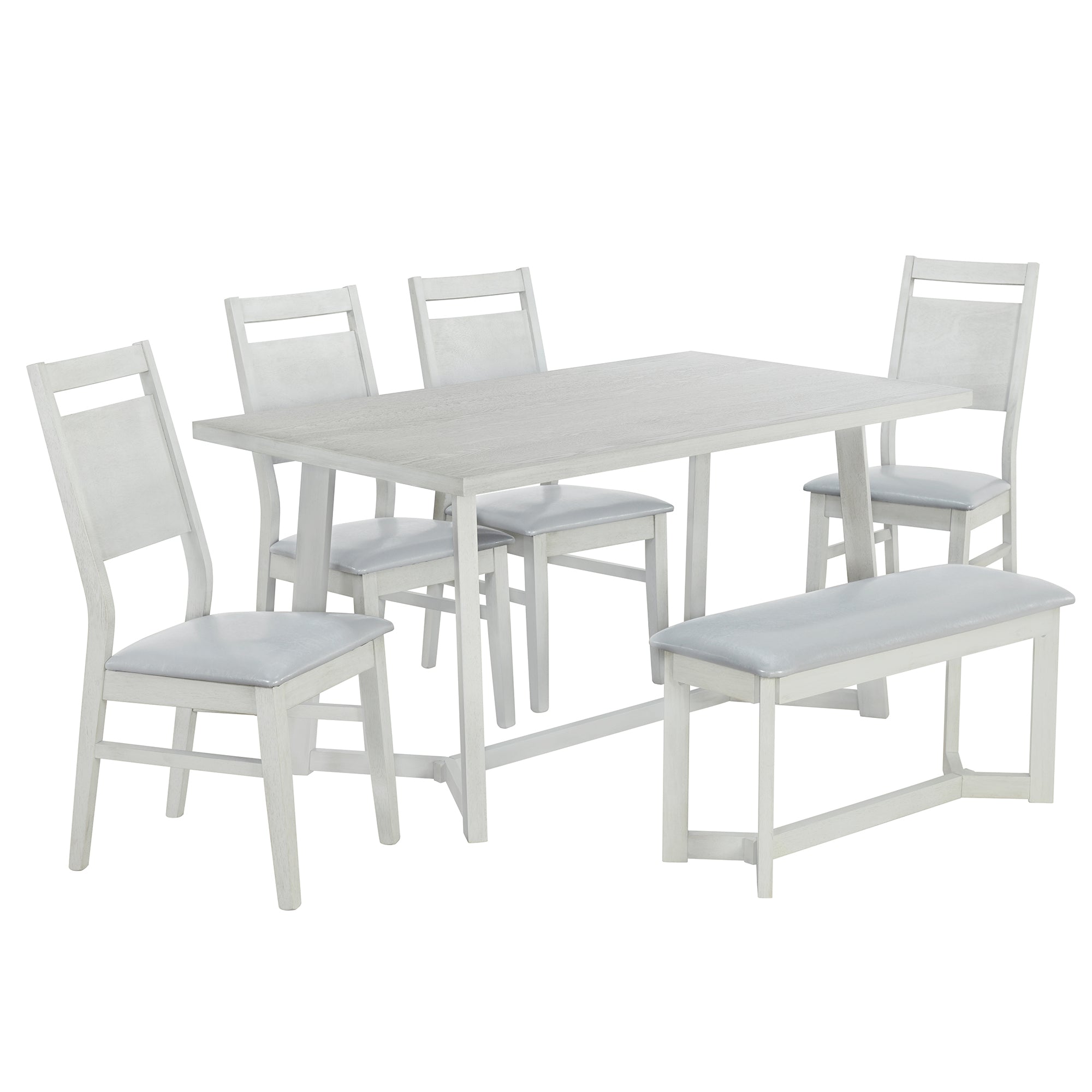 Dining Table Set (Upholstered Chairs & Bench)