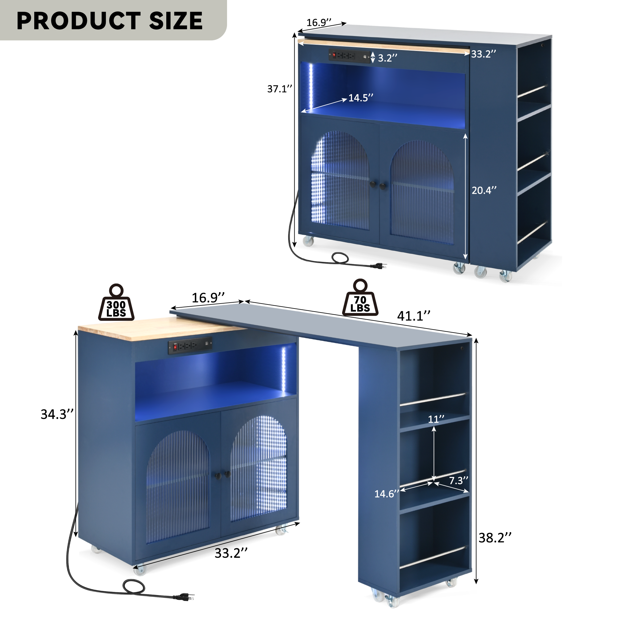 Movable LED Dining Table