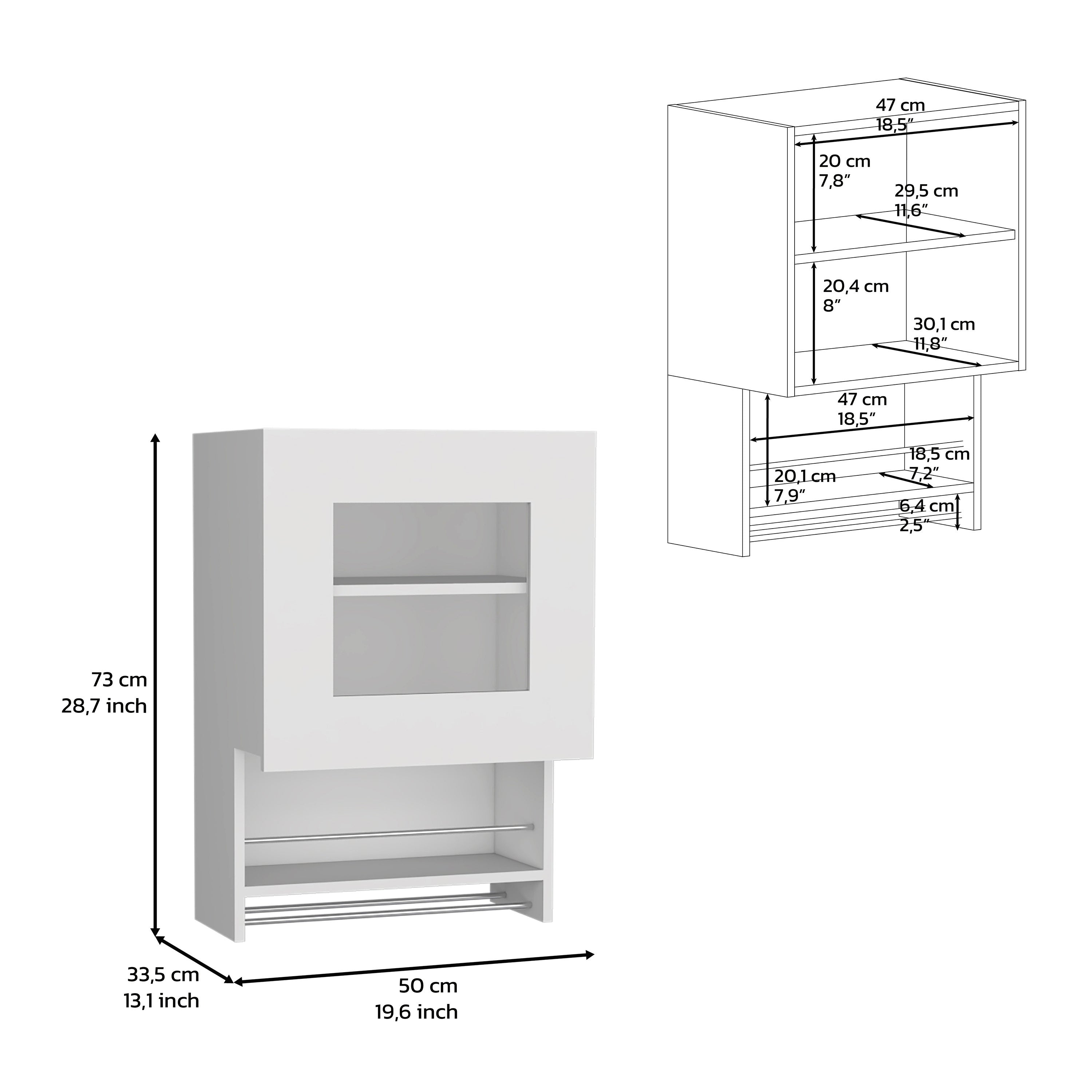 One Door Kitchen Wall Cabinet With Towel Rack