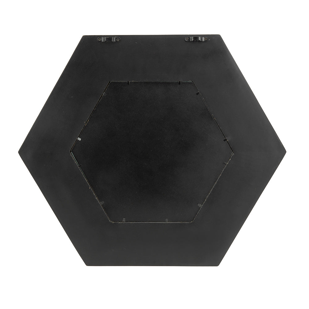 Hexagon Mirror with Solid Wood Frame
