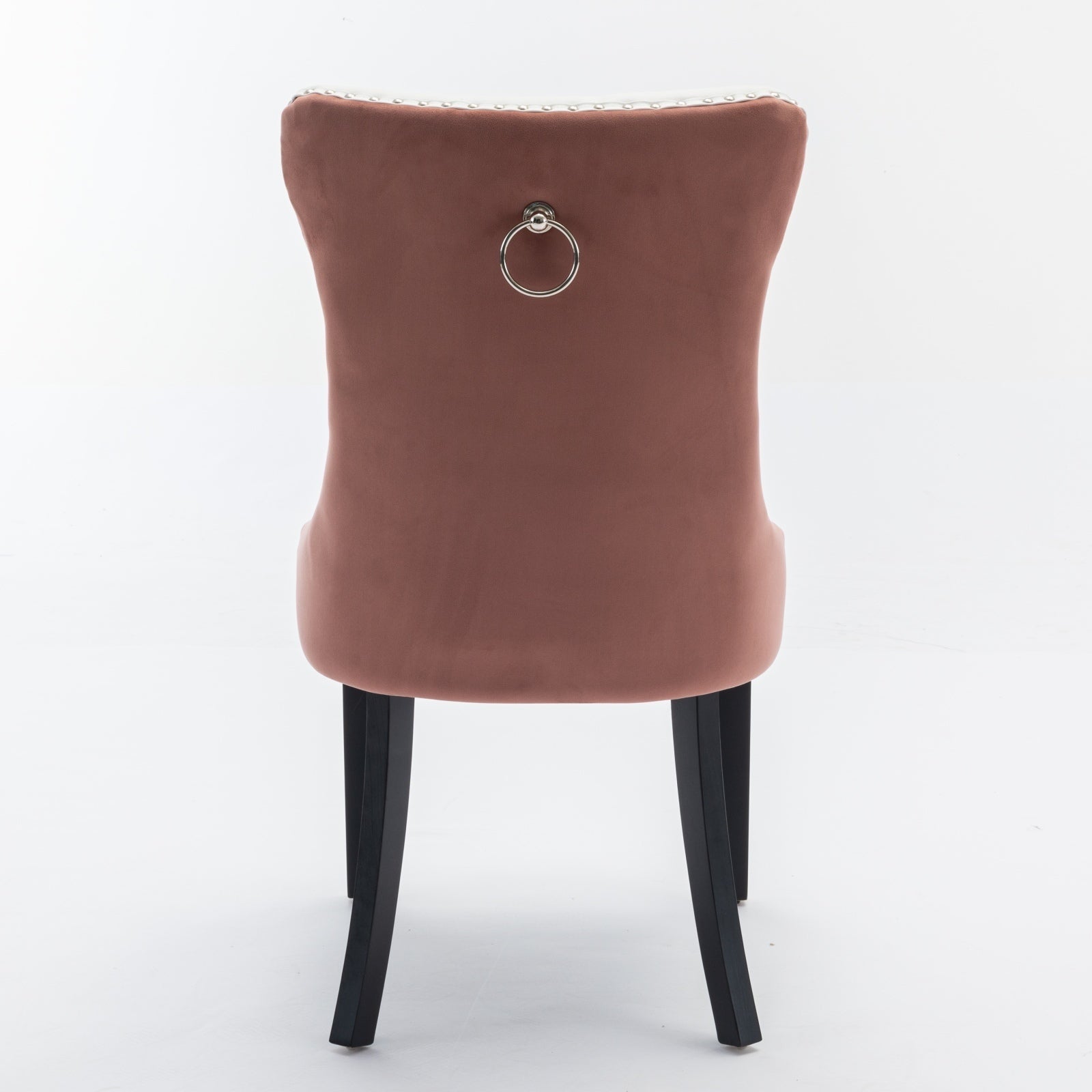 Velvet Upholstered Dining Chair with Wood Legs