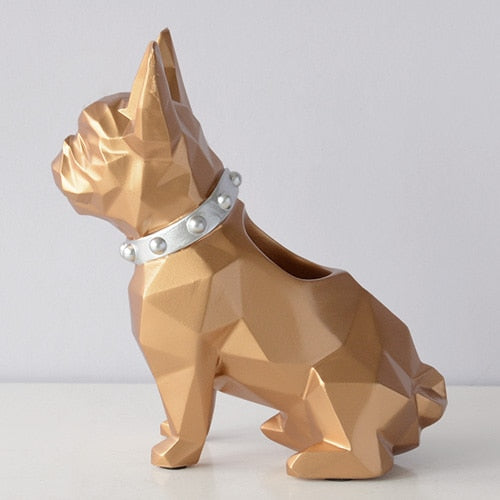 Dog figurine pen holder