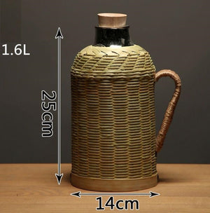 Handmade bamboo traditional thermos kettle